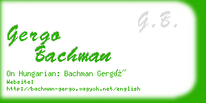 gergo bachman business card
